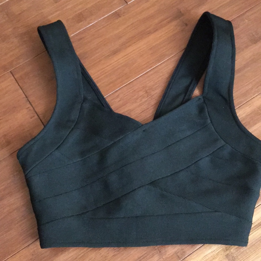 LF Black bandage crop top